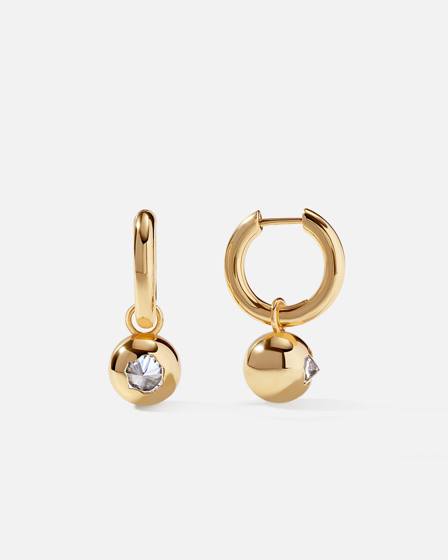 Ball Hoop Earrings in Gold