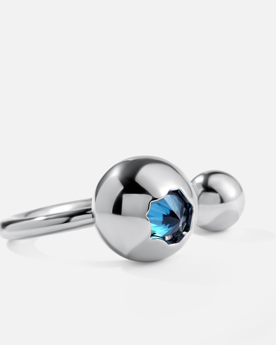 Double Ball Open Ring in Sliver 