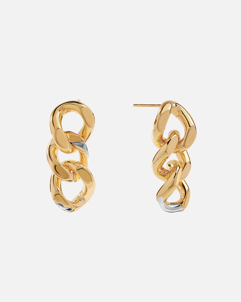 Corroded Curb Drop Chain Earrings