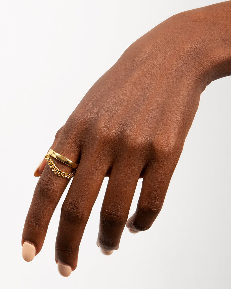 Band Chain Ring Gold Plated