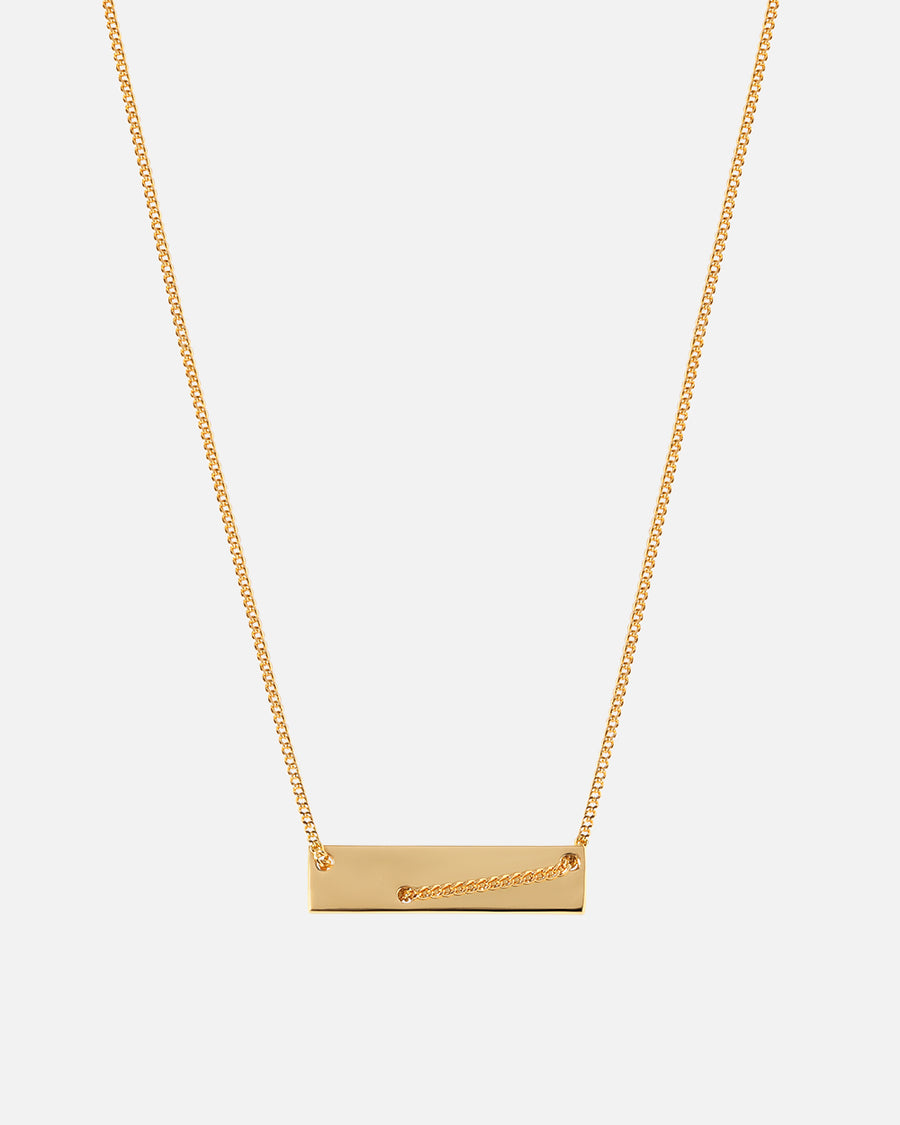 Curb Chain Bar Necklace in Gold*18k Gold Plated