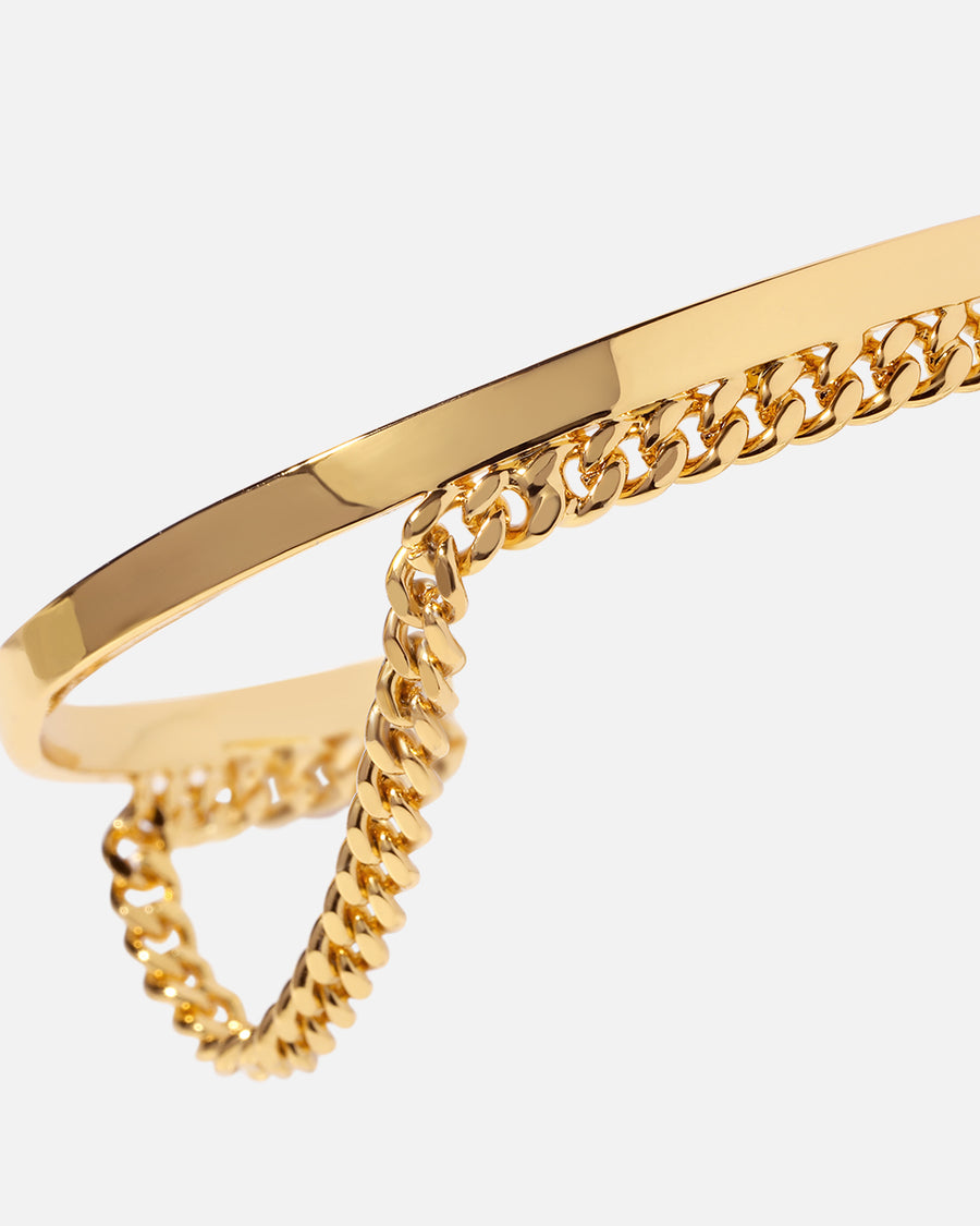 Curb Chain Cuff Bracelet in Gold*18k Gold Plated