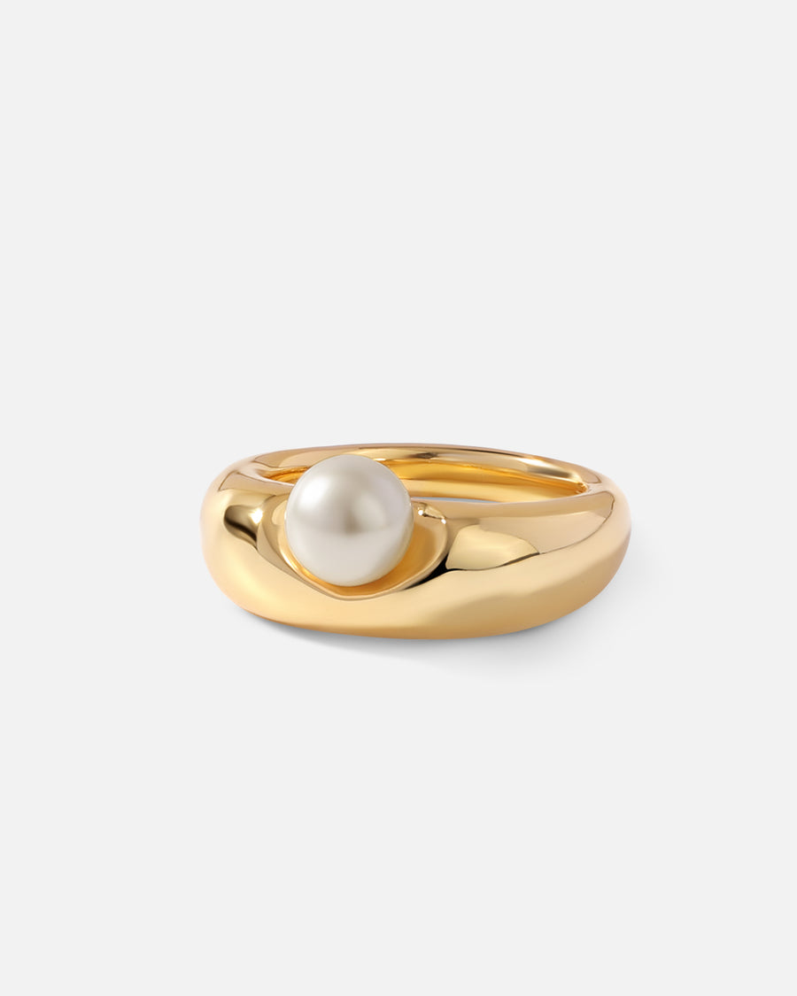 Dented Ring Set*18k Gold Plated, Pearl