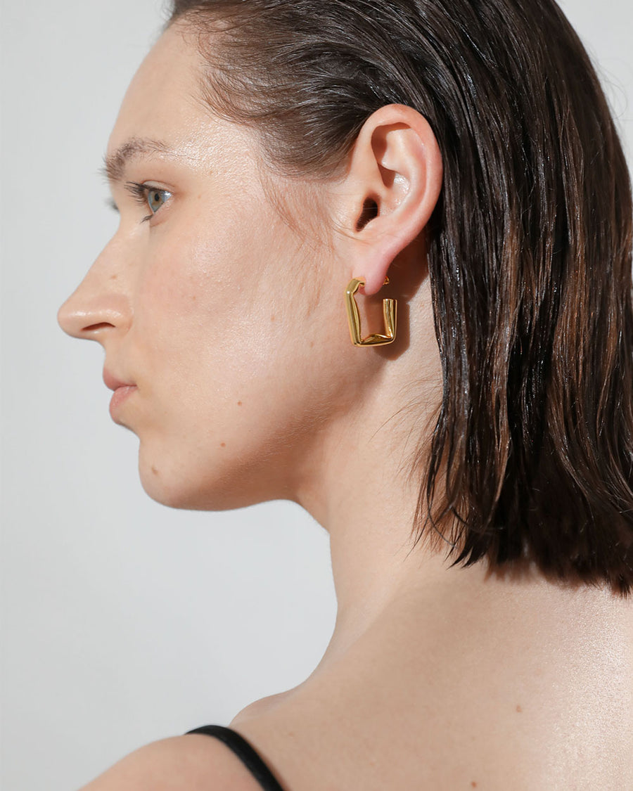 Rectangular Open Hoop Earrings