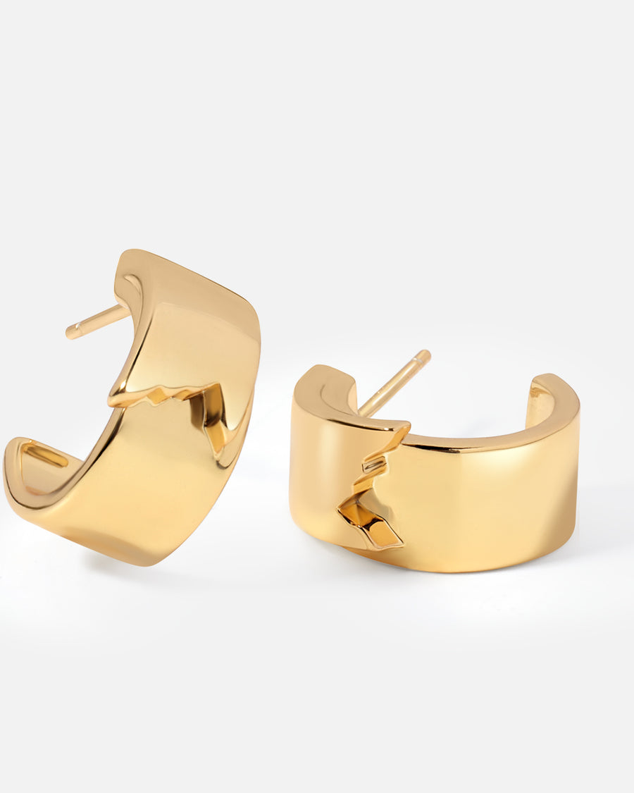 Ripped Tape Hoop Earrings in Gold*18k Gold Plated
