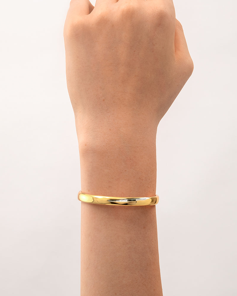 Slit Cuff Bracelet in Two-tone*18k Gold and Rhodium Plated