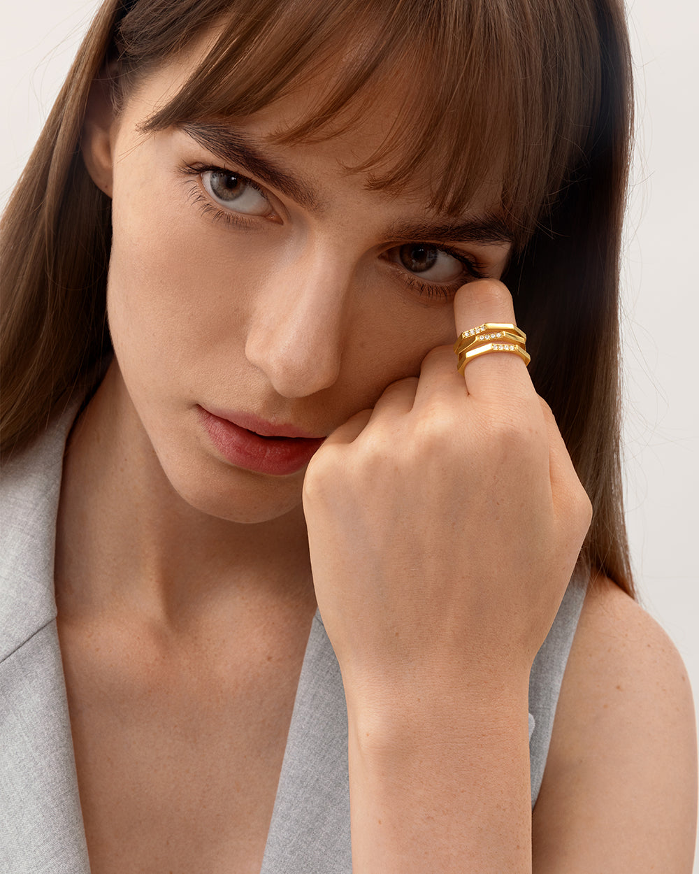 Triple Stack Rings Staggered Triple Stacker Ring | Basique® Jewelry