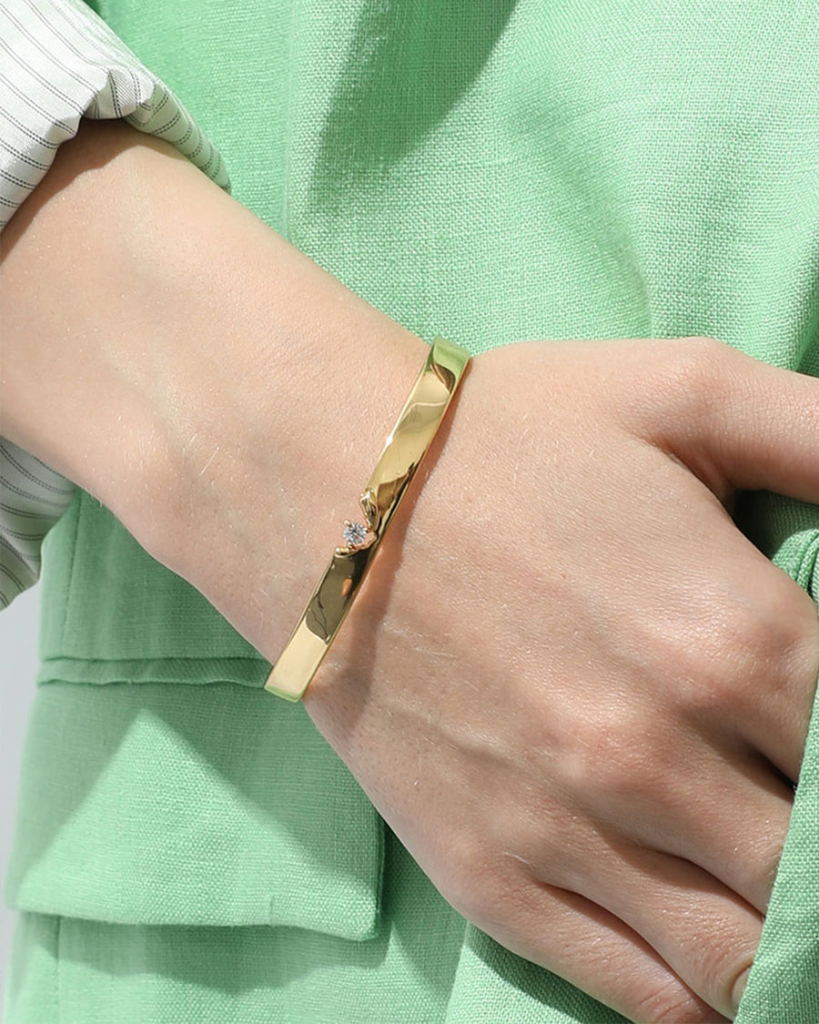 Torn Cuff Bracelet in Gold*18k Gold Plated, Crystal
