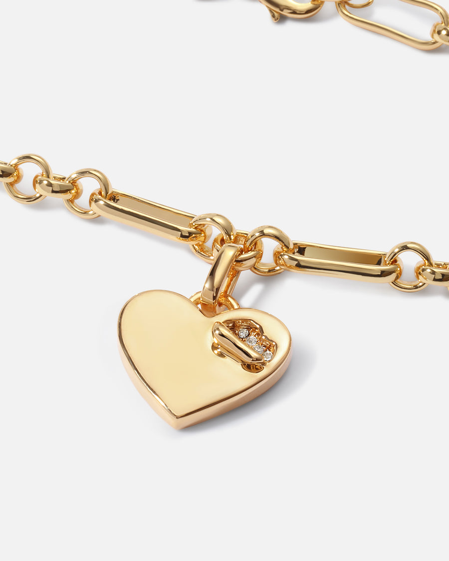 Torn Heart Pendant Necklace in Gold*18k Gold Plated, Crystal