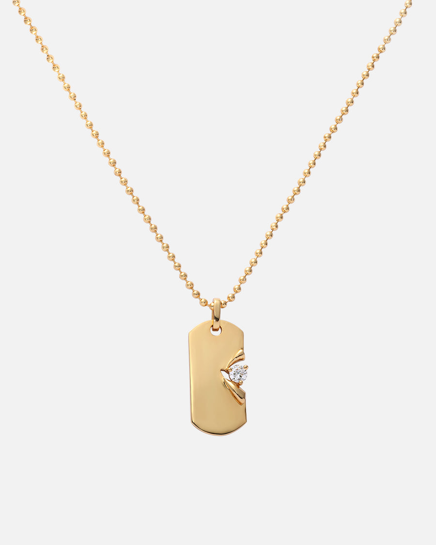 Torn Tag Necklace in Gold*18k Gold Plated, Crystal