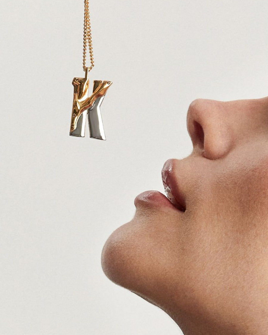 Louis Vuitton LV & Me Necklace, Letter W Gold Metal