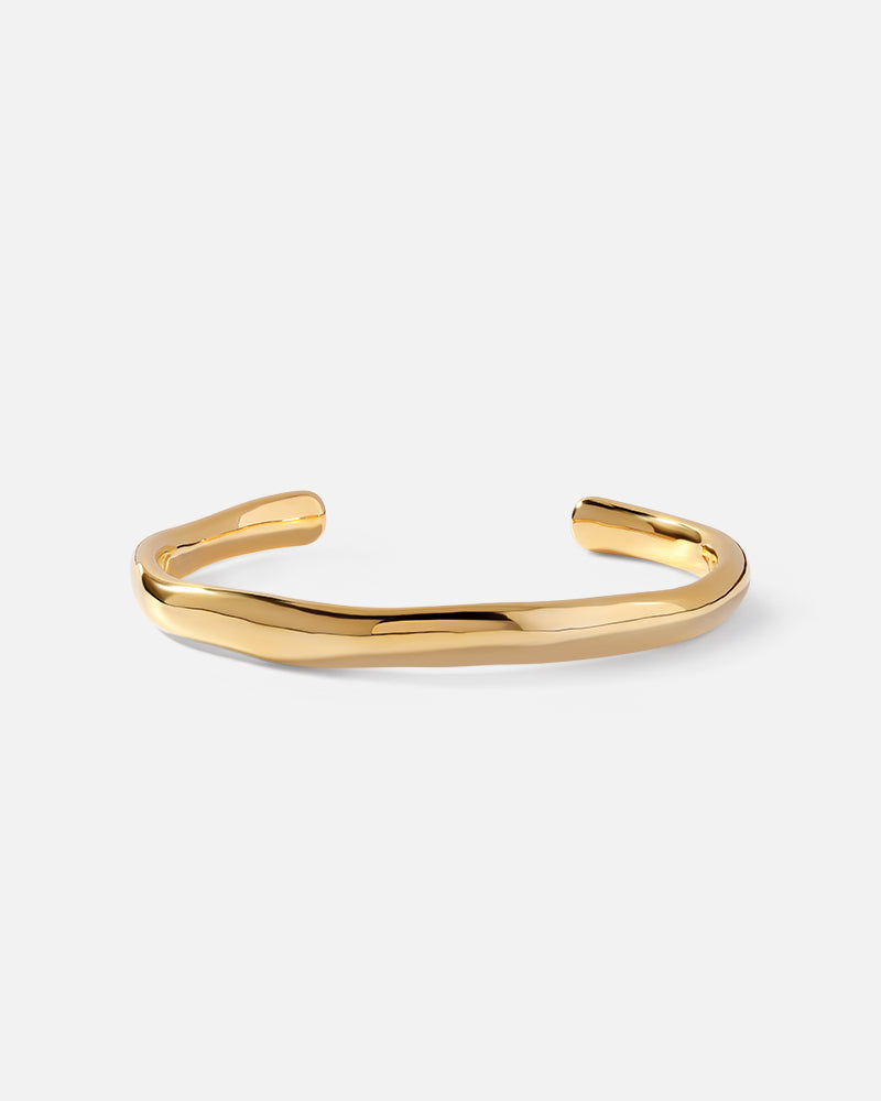 Wavy Cuff Bracelet in Gold*18k Gold Plated