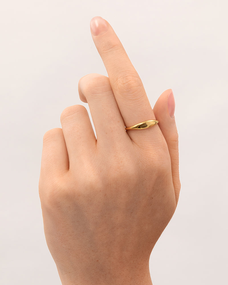 Wavy Signet Ring in Gold*18k Gold Vermeil