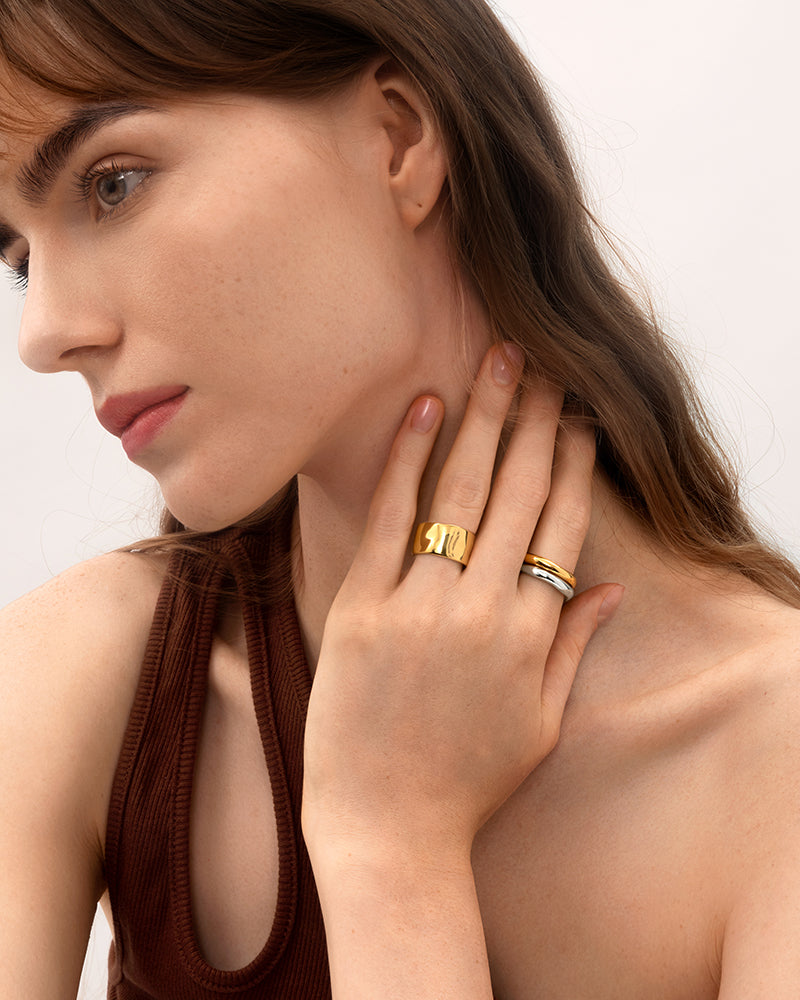 Stackable Wavy Ring in Sliver