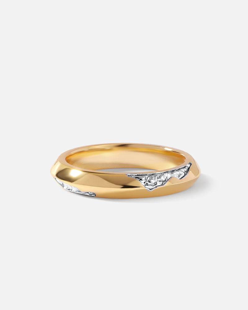 Torn Band Ring Set of 4 in Gold*18k Gold Plated, Crystal
